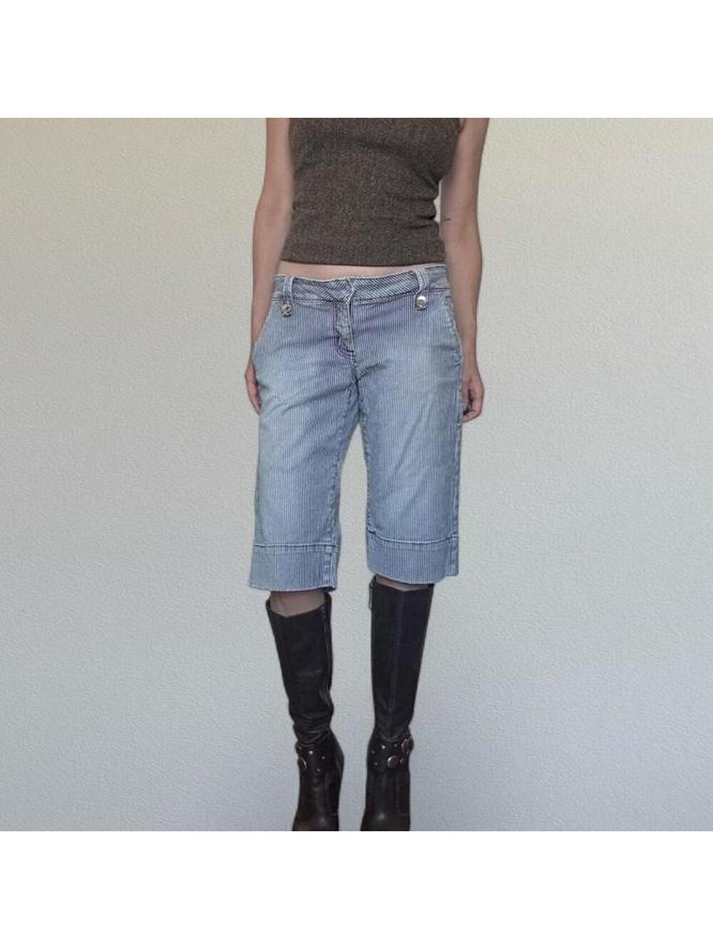 Y2K Hot Kiss pinstripe bermuda shorts Sz. M